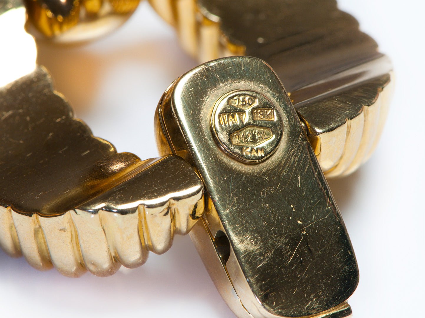 Chunky 18K Yellow Gold Wide Bracelet