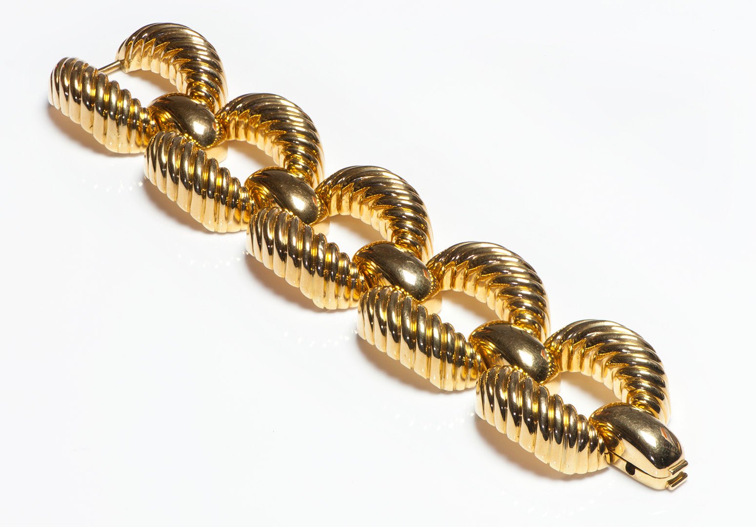 Chunky 18K Yellow Gold Wide Bracelet