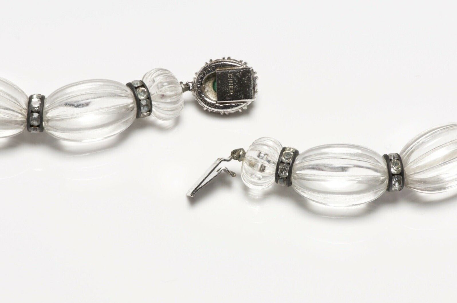 CINER Poured Glass Beads Crystal Collar Necklace