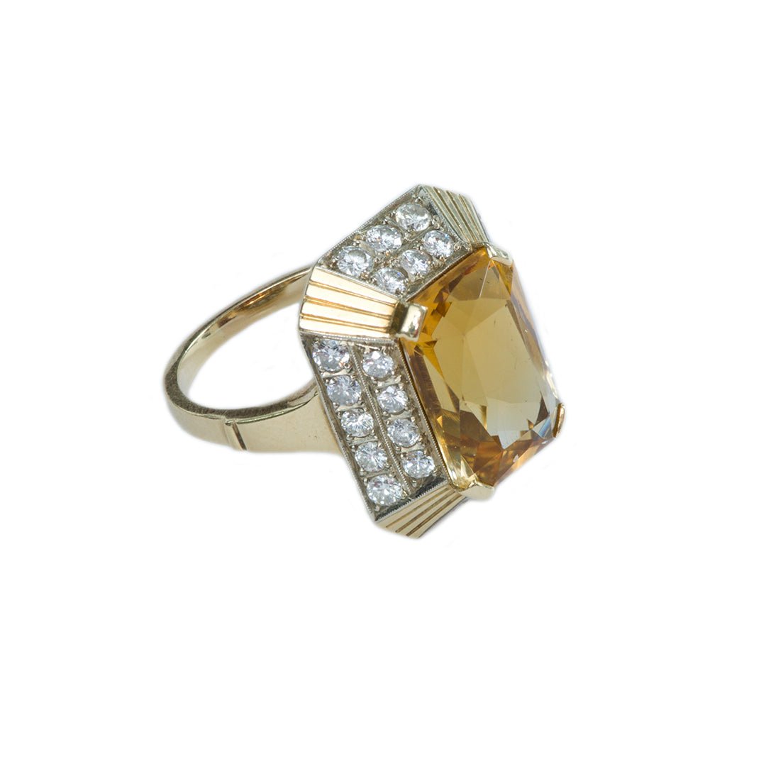 Citrine Diamond Ring