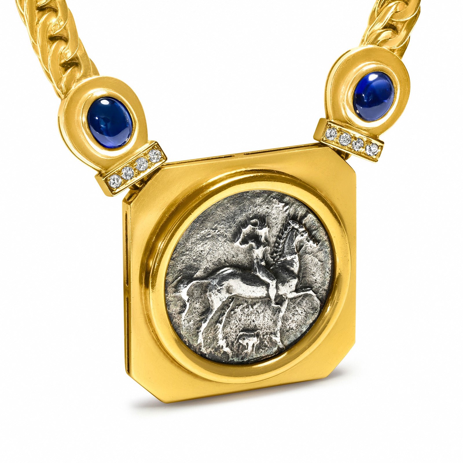 Ancient Greek Tarentum Coin Necklace c. 334–330 18K Gold
