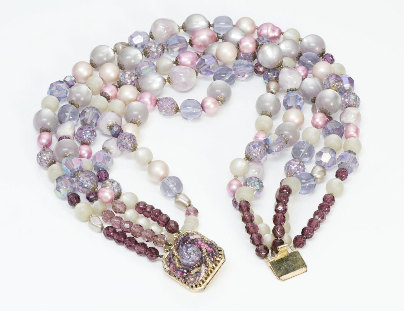 Coppola e Toppo Purple Pink Glass Pearl Necklace