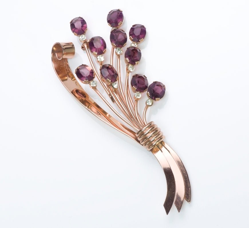 Coro Craft Silver Crystal Brooch