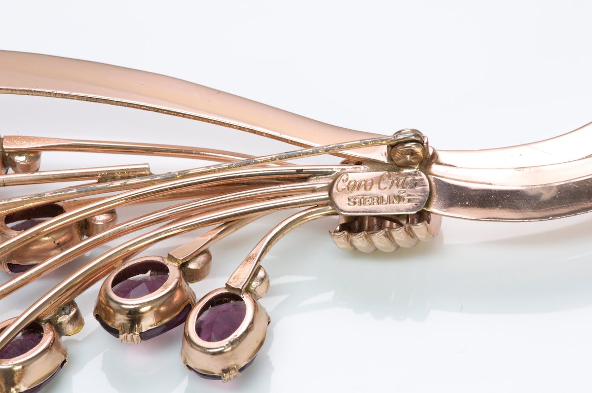 Coro Craft Silver Crystal Brooch
