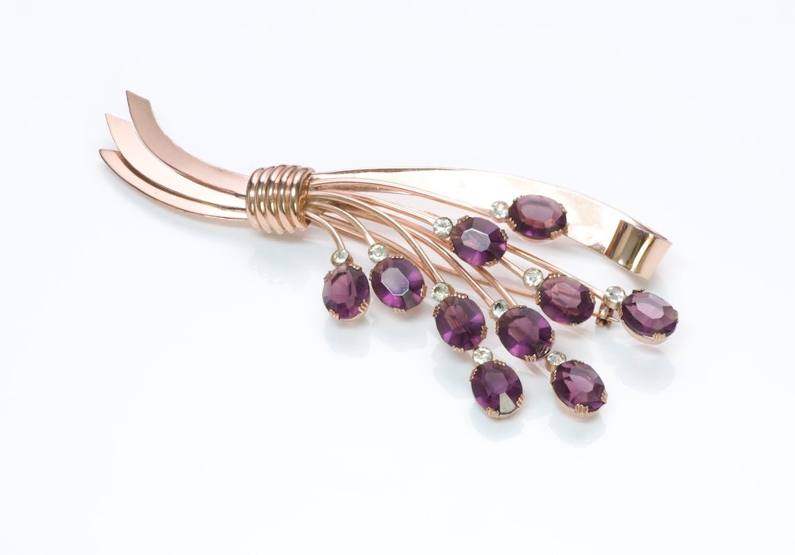 Coro Craft Silver Crystal Brooch
