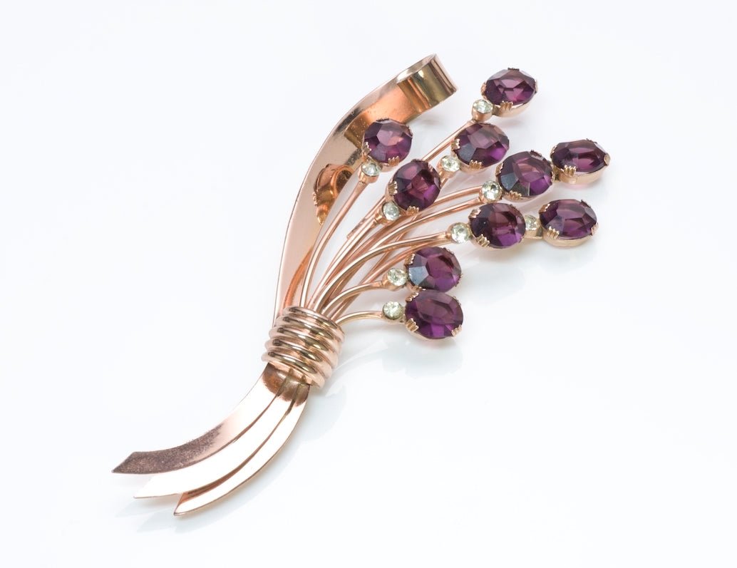 Coro Craft Silver Crystal Brooch