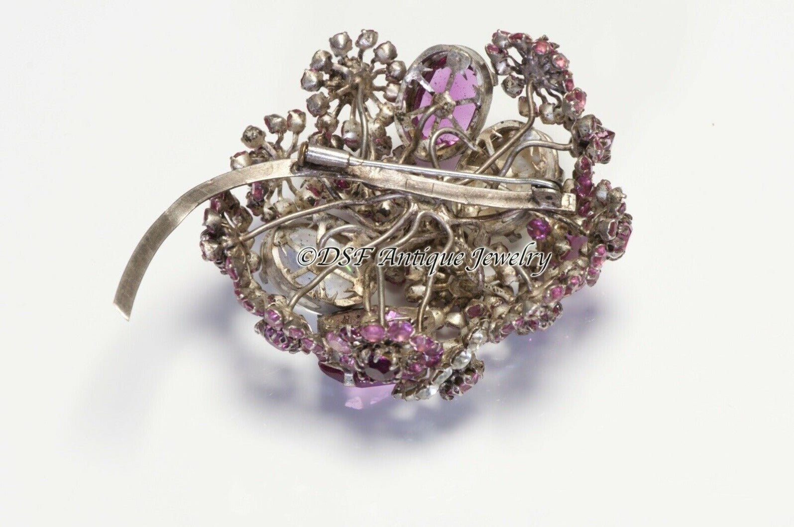 Countess Cissy Zoltowska CIS 1950’s Pink Crystal Flower Brooch