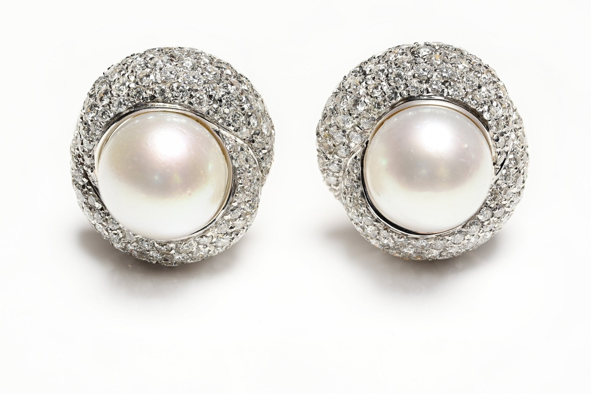 Craig Drake 18K Gold Pearl Diamond Earrings