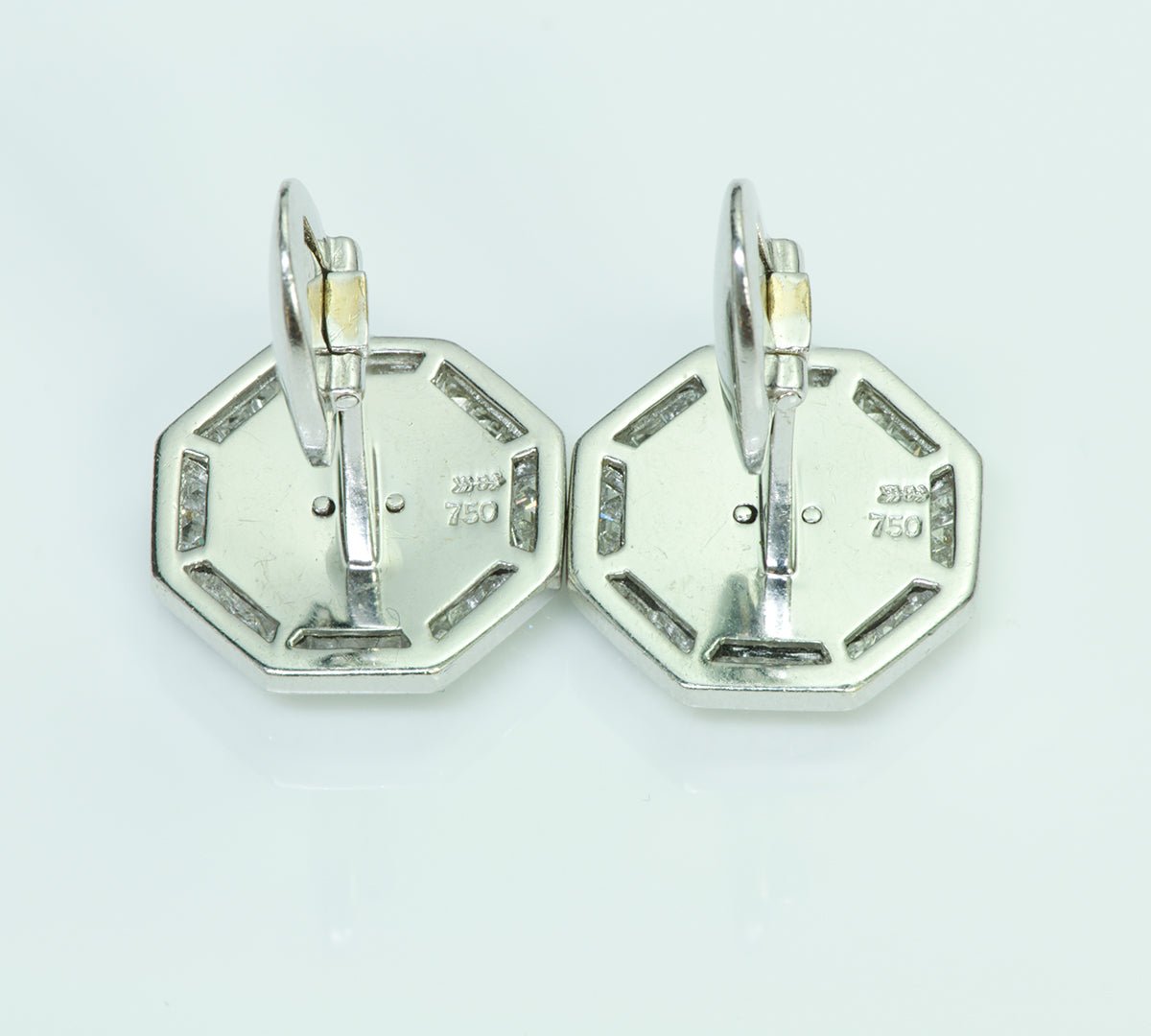 Craig Drake Gold Lapis & Diamond Octagon Cufflinks