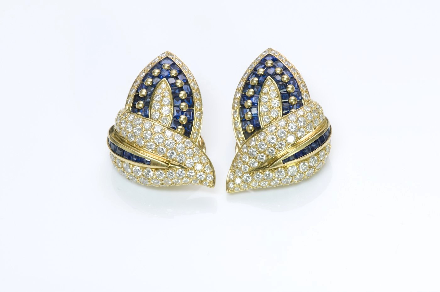 Craig Drake Sapphire Diamond Gold Earrings