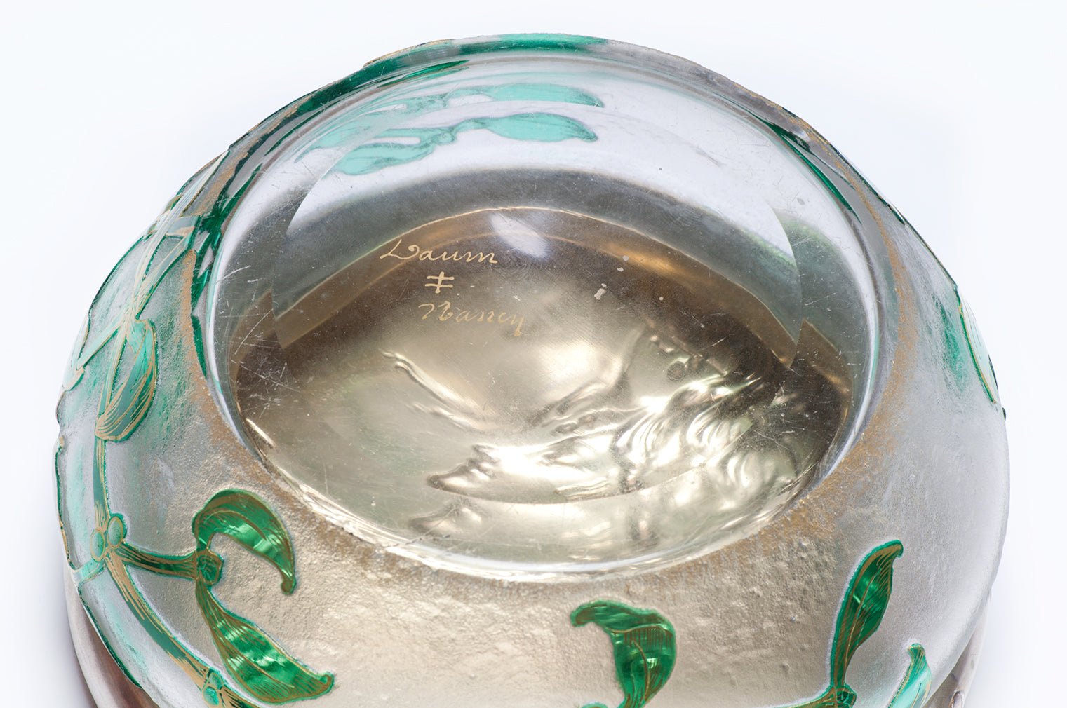 Daum Nancy Art Nouveau Lady Silver Glass Bowl