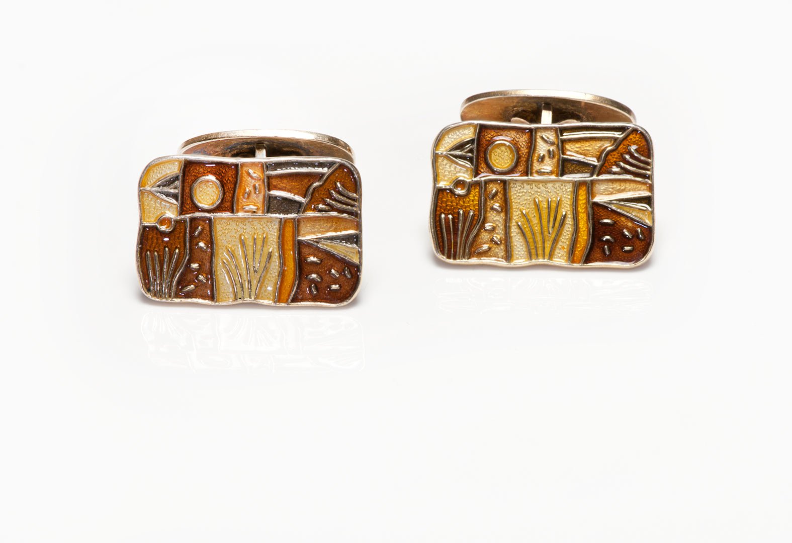 David Andersen Enamel Sterling Vermeil Cufflinks