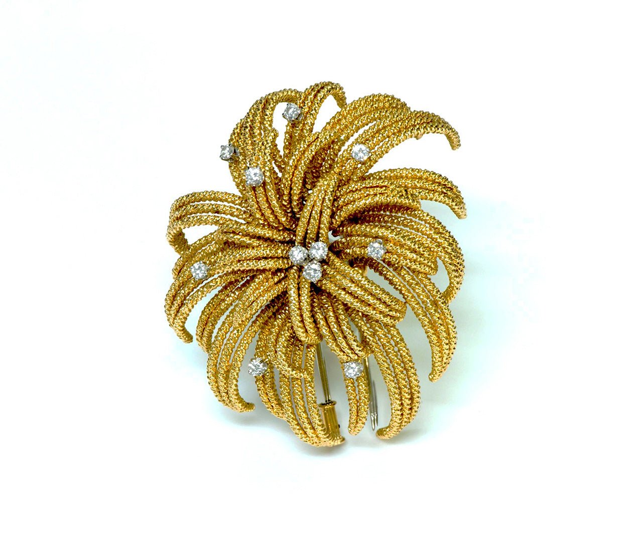 David Webb 18K Gold Diamond Brooch