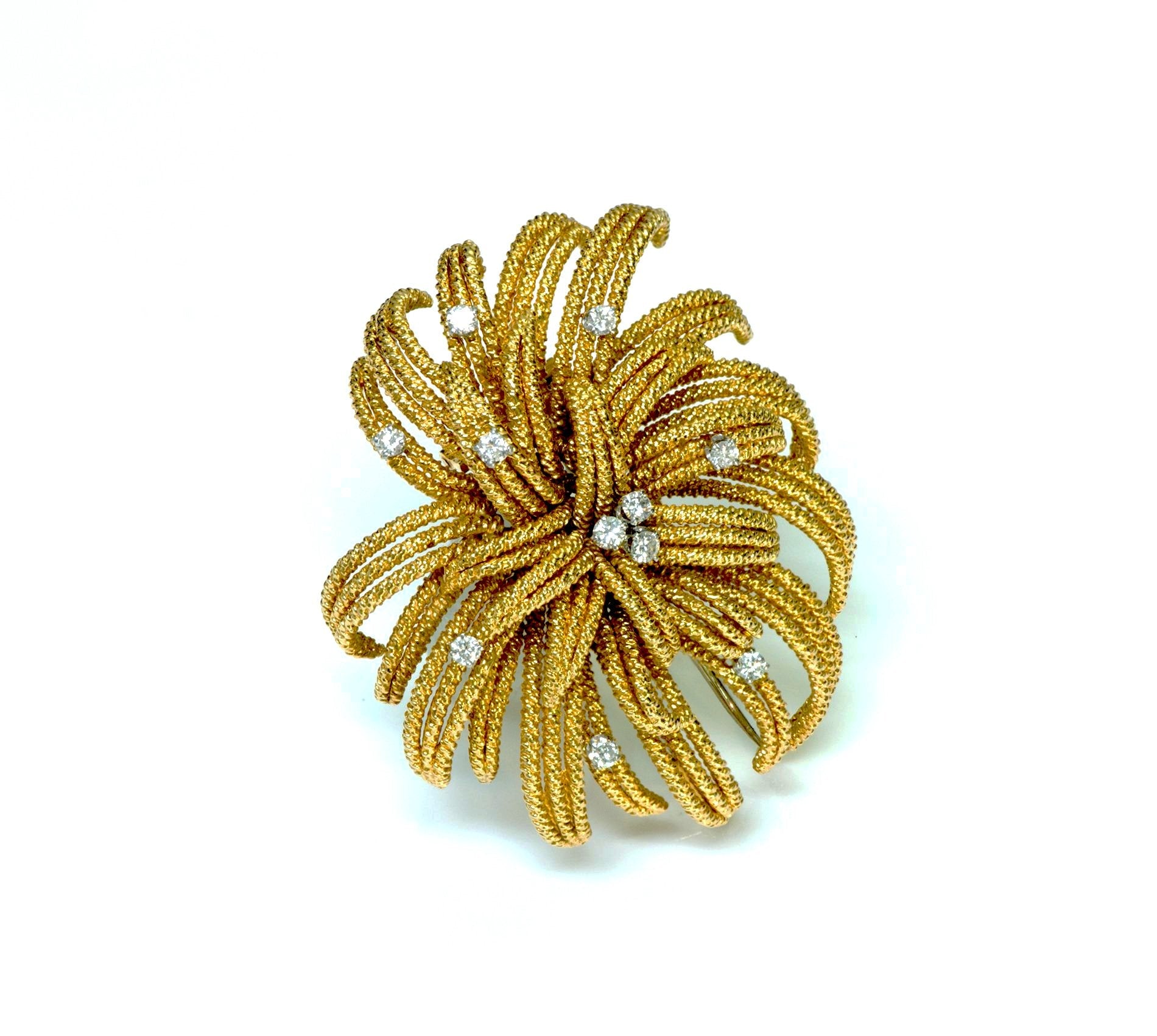 David Webb 18K Gold Diamond Brooch