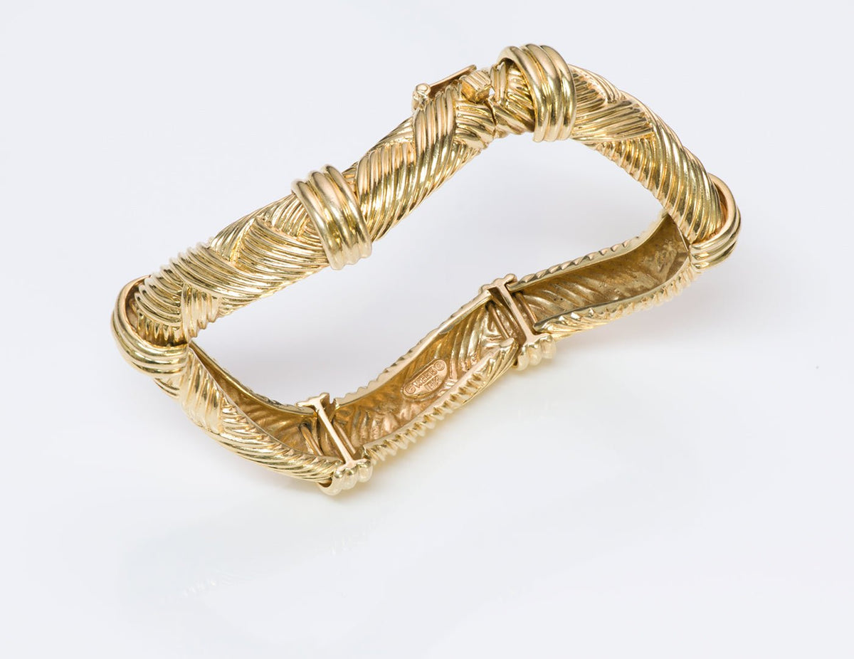 David Webb 18K Yellow Gold Zig Zag Bracelet