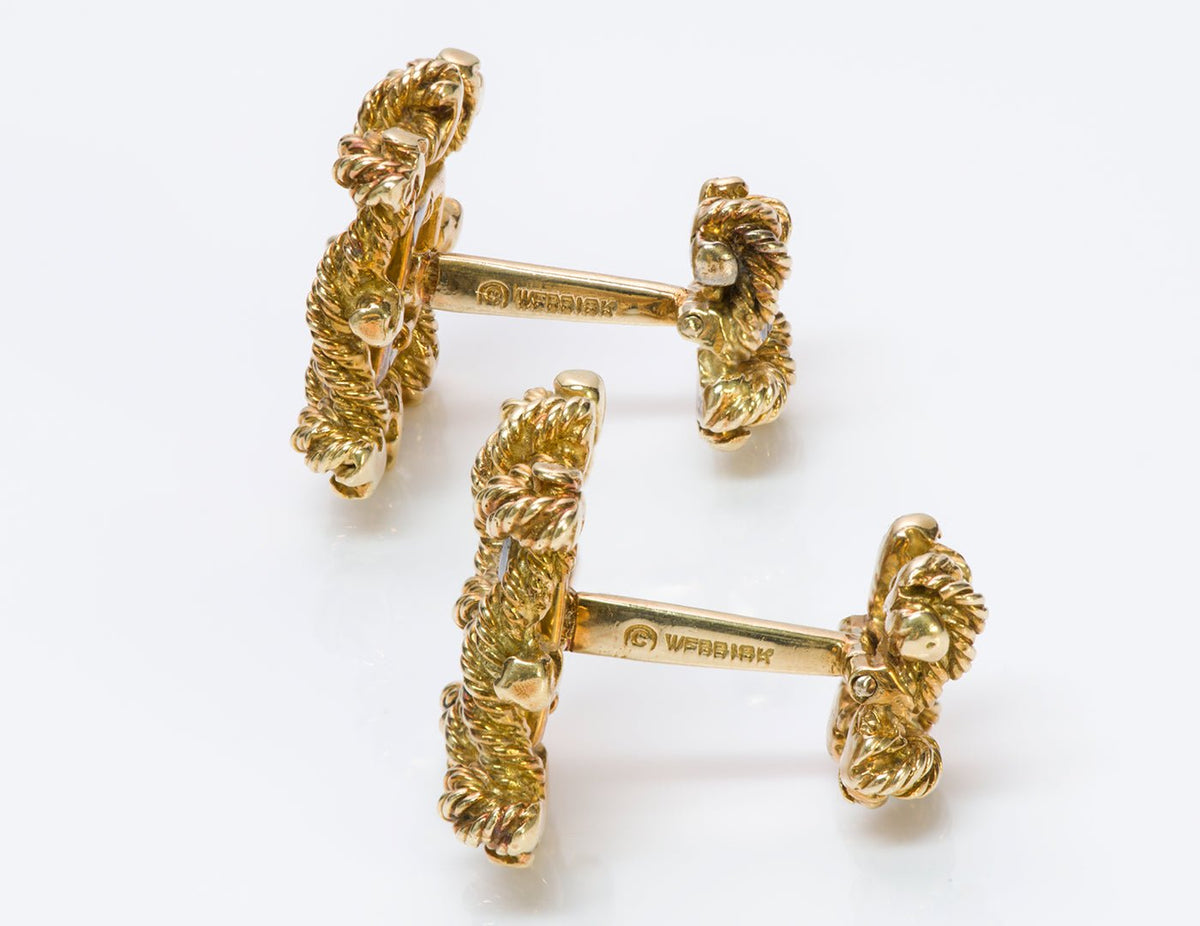 David Webb Enamel Gold Cufflink & Studs