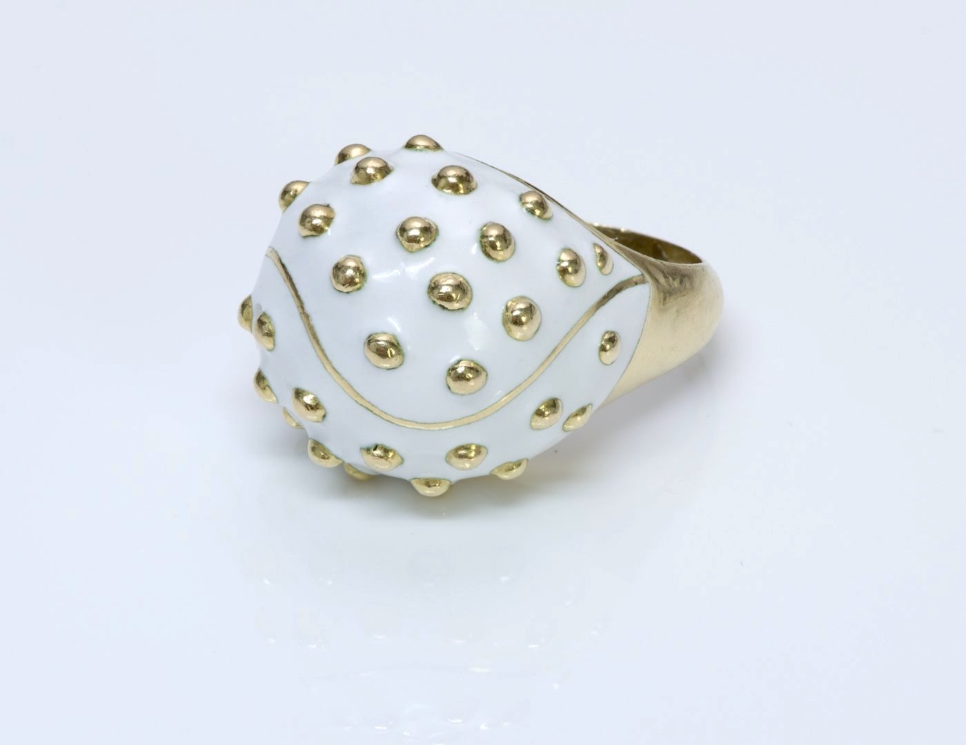 David Webb Enamel & Gold Ring