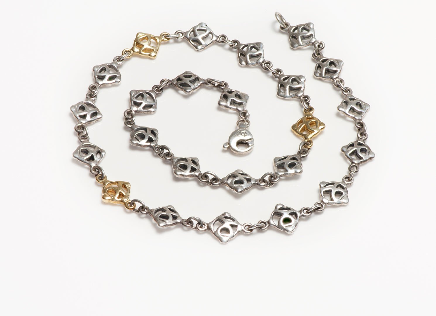 David Yurman DY Silver and Gold Necklace
