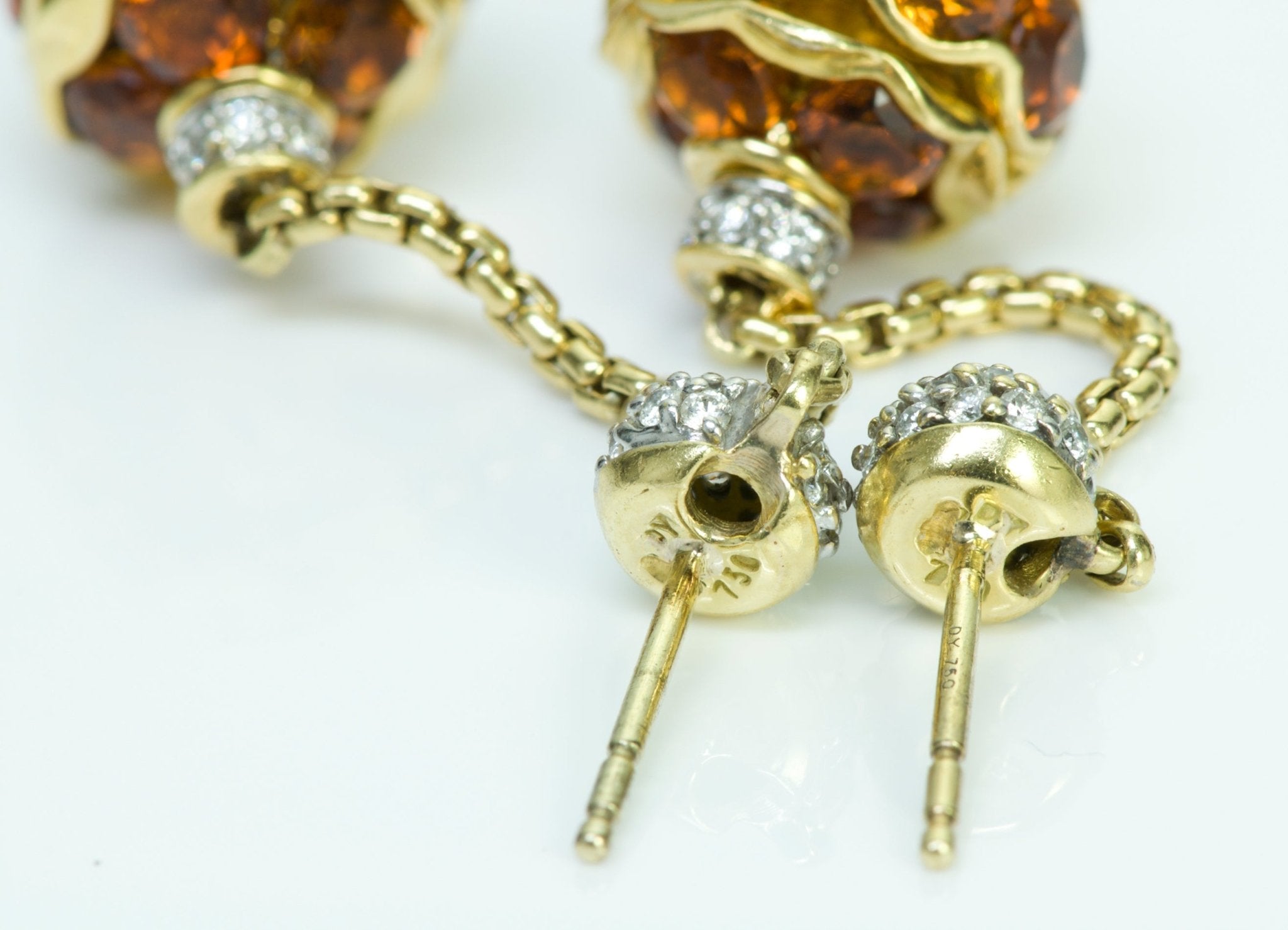 David Yurman Gold Citrine and Diamond Earrings