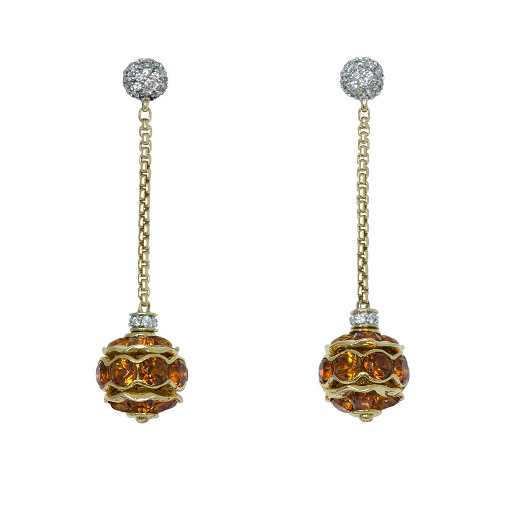 David Yurman Gold Citrine and Diamond Earrings