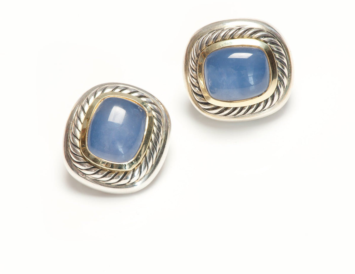 David Yurman Silver Gold Albion Chalcedony Earrings display picture 1