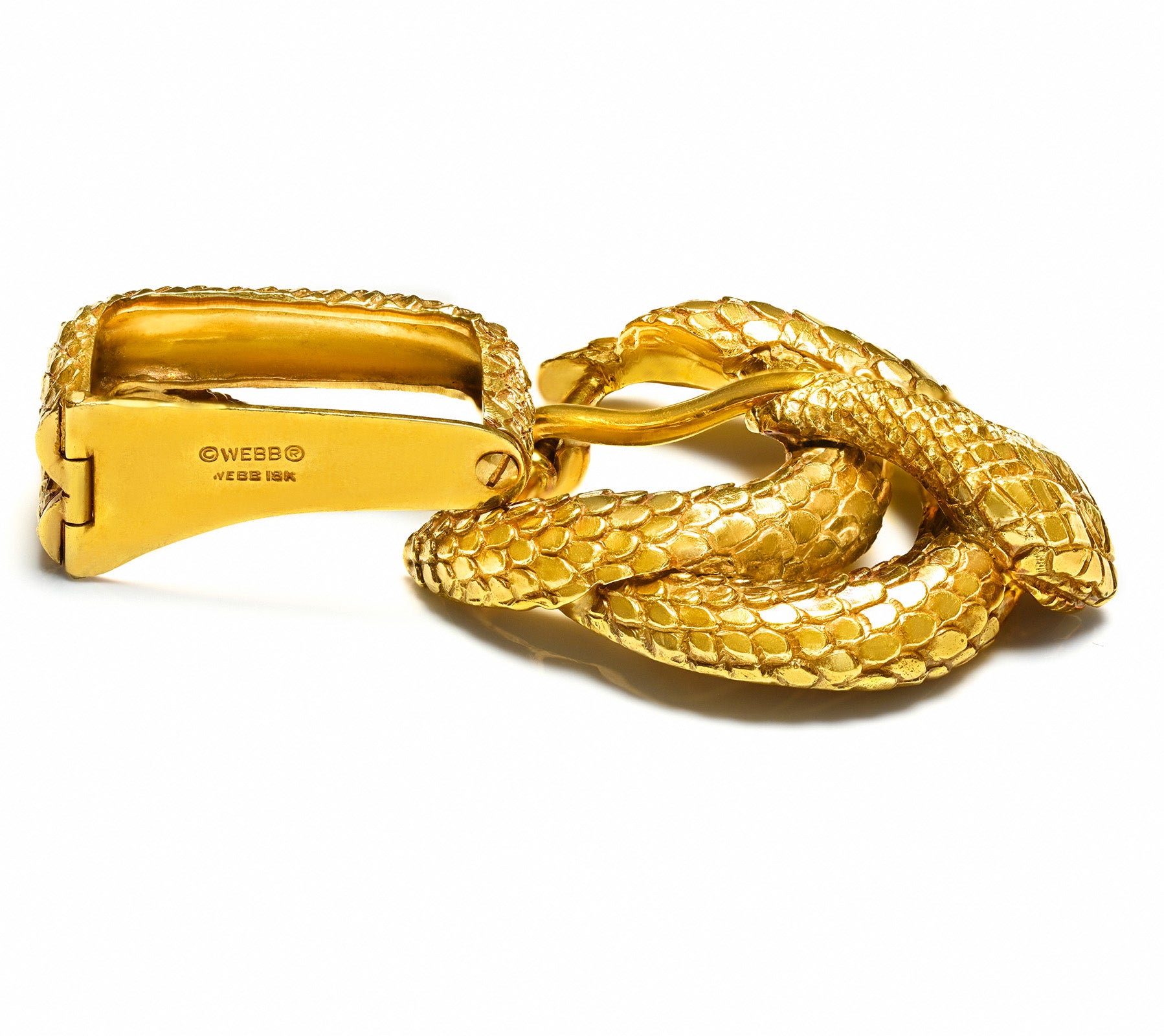 David Webb 18K Gold Snake Belt Buckle