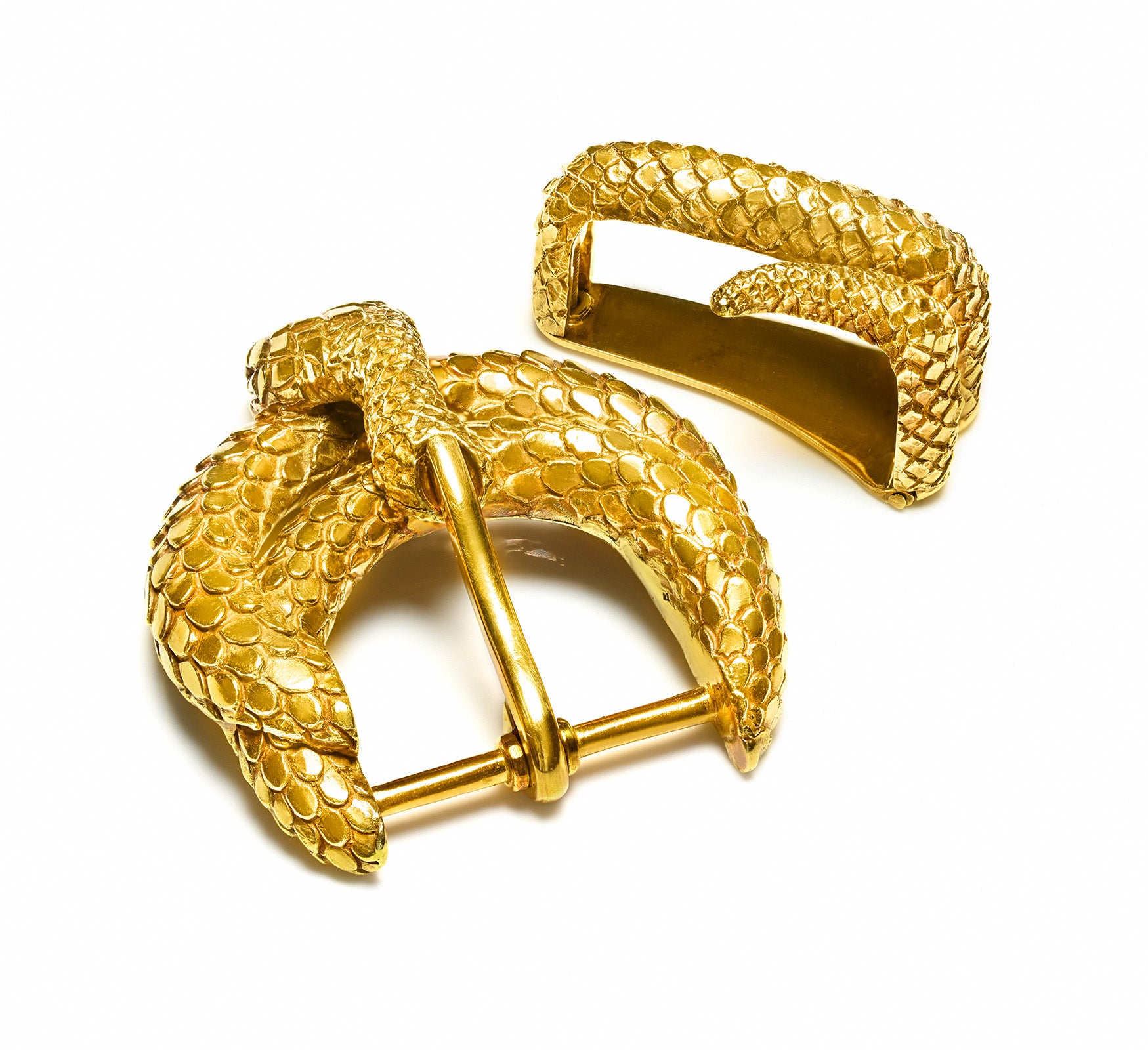 vintage David Webb 18K Gold Snake Belt Buckle
