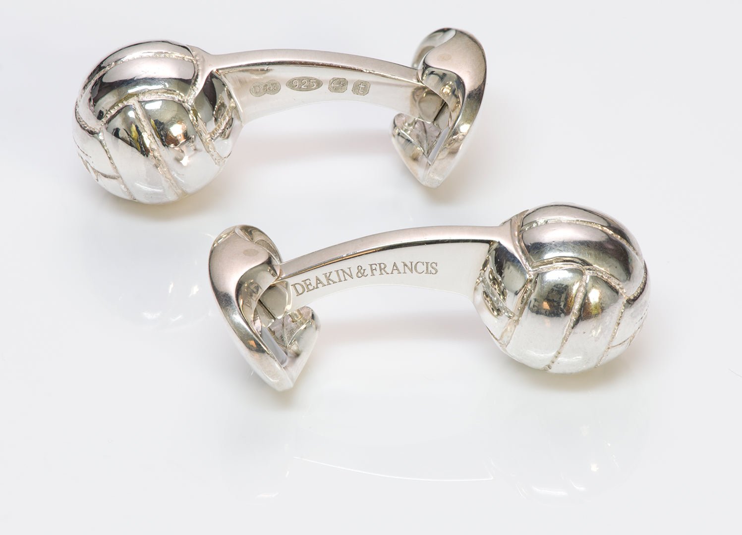 Deakin & Francis Silver Cufflinks Depicting Vintage Footballs