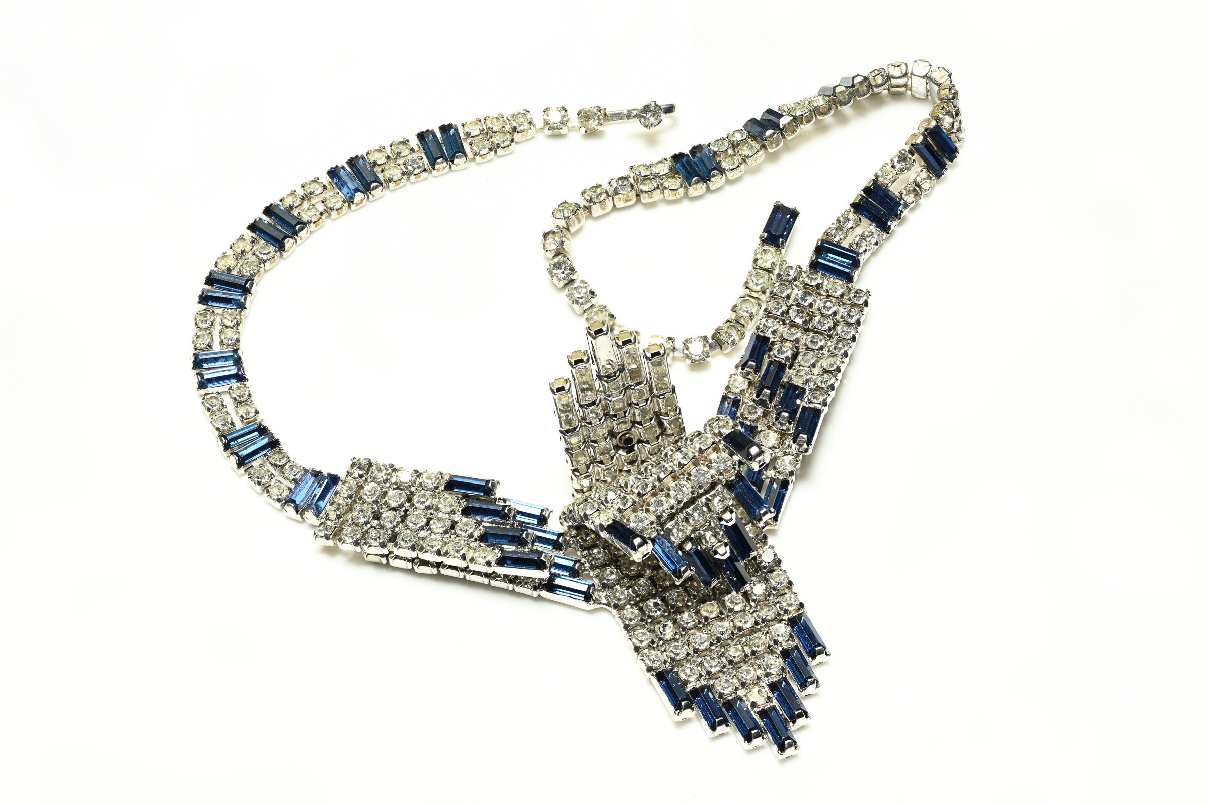 Vintage 1950's Kramer NY Blue Crystal Necklace