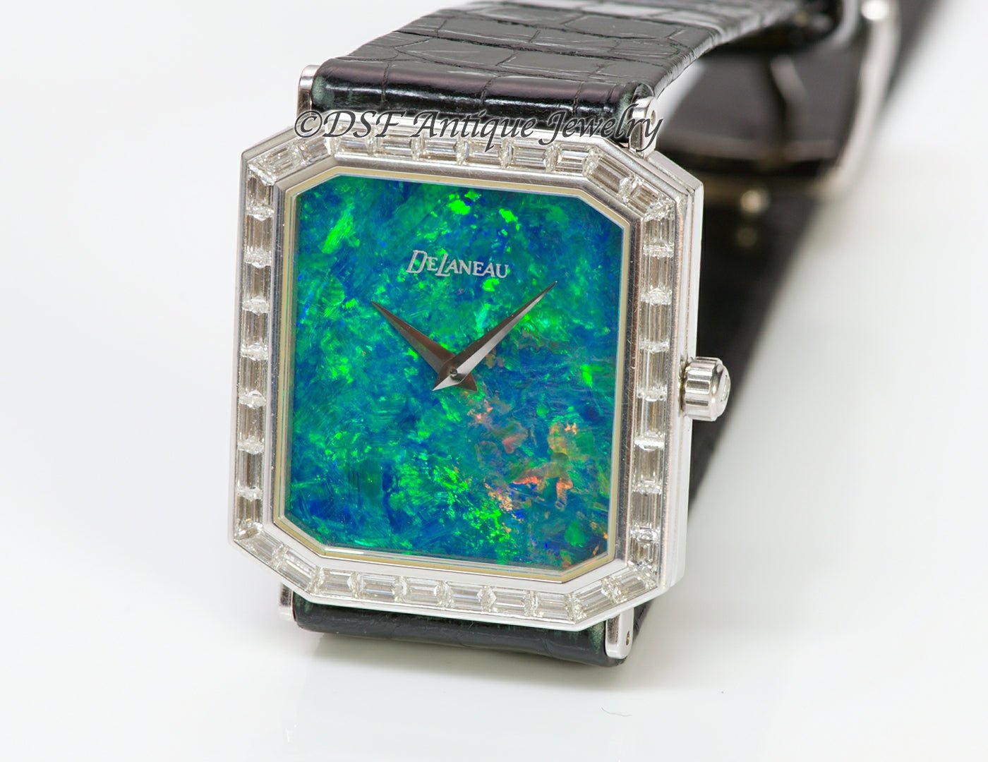 DeLaneau Black Opal 18K Gold Diamond Watch