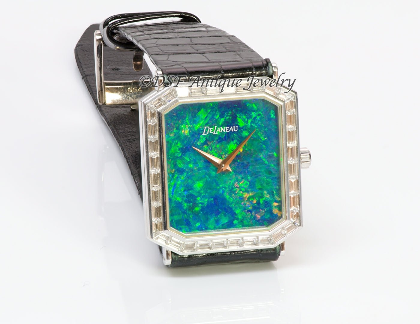 DeLaneau Black Opal 18K Gold Diamond Watch