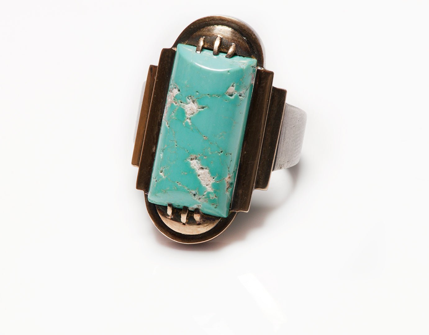 Deluret Art Deco Silver Gold Ring