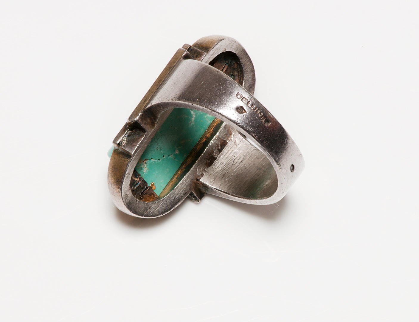Deluret Art Deco Silver Gold Ring