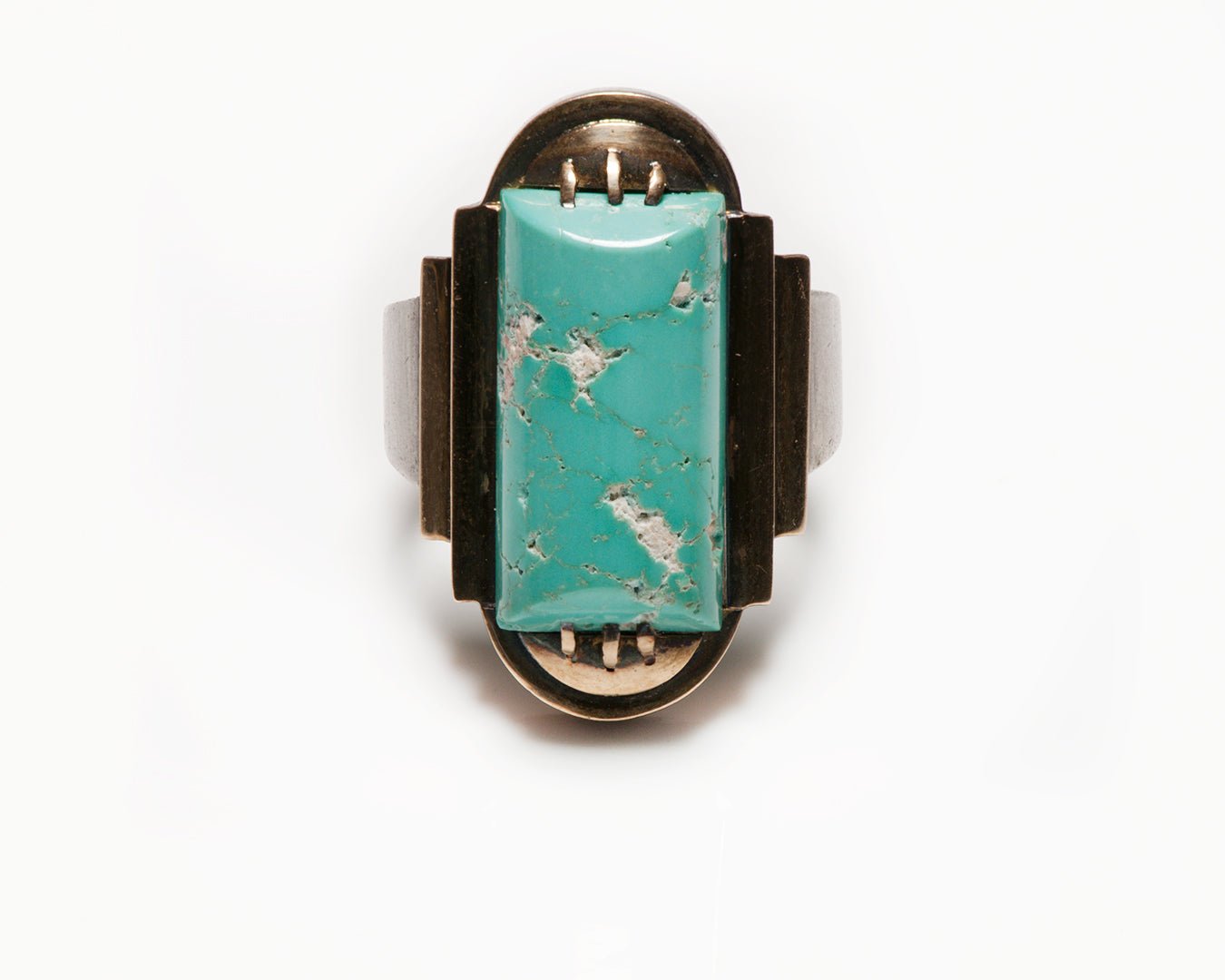 Deluret Art Deco Silver Gold Ring