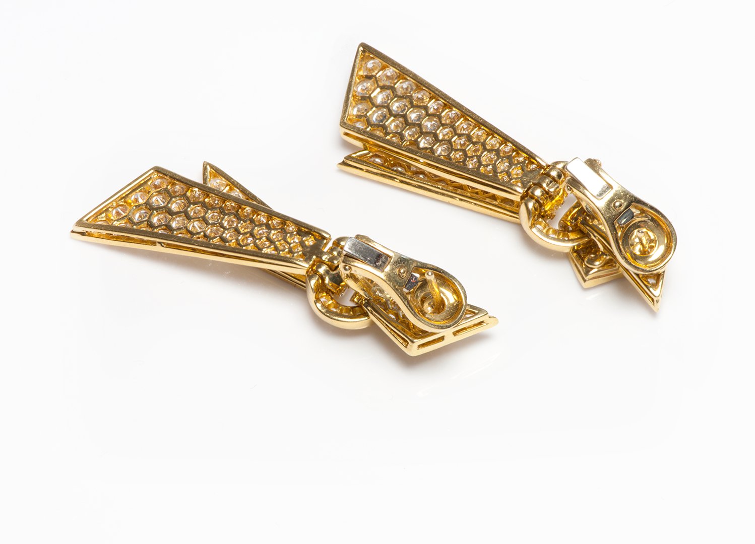 Diamond 18K Yellow Gold Flexible Earrings