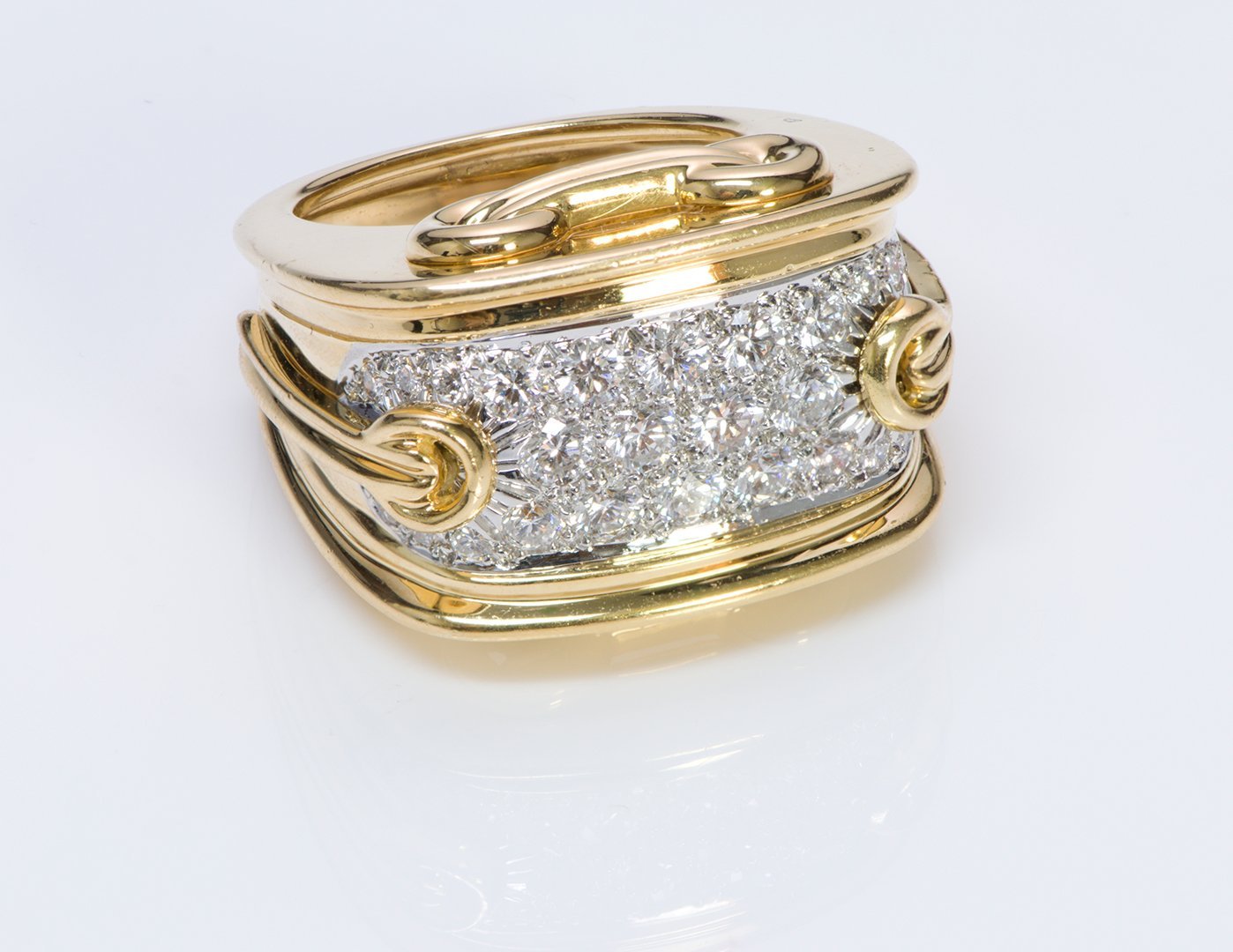 Diamond 18K Yellow Gold & Platinum Ring