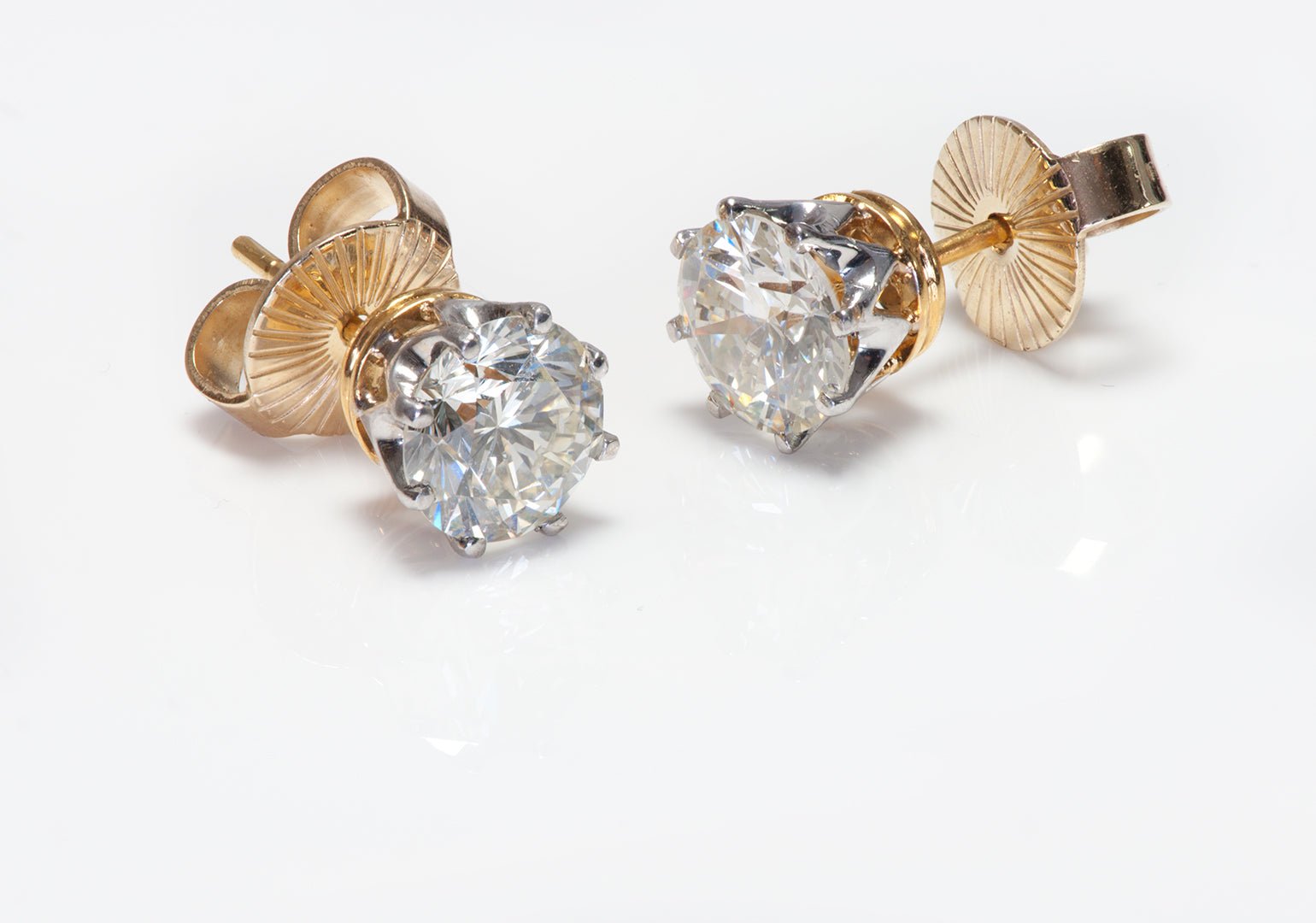 Diamond Gold Stud Earrings