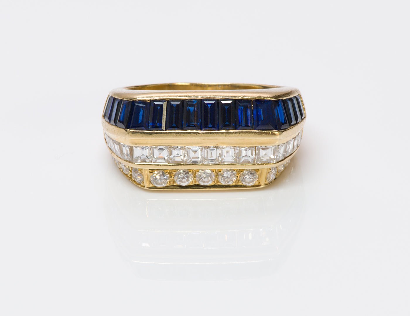 Diamond Sapphire 18K Gold Ring
