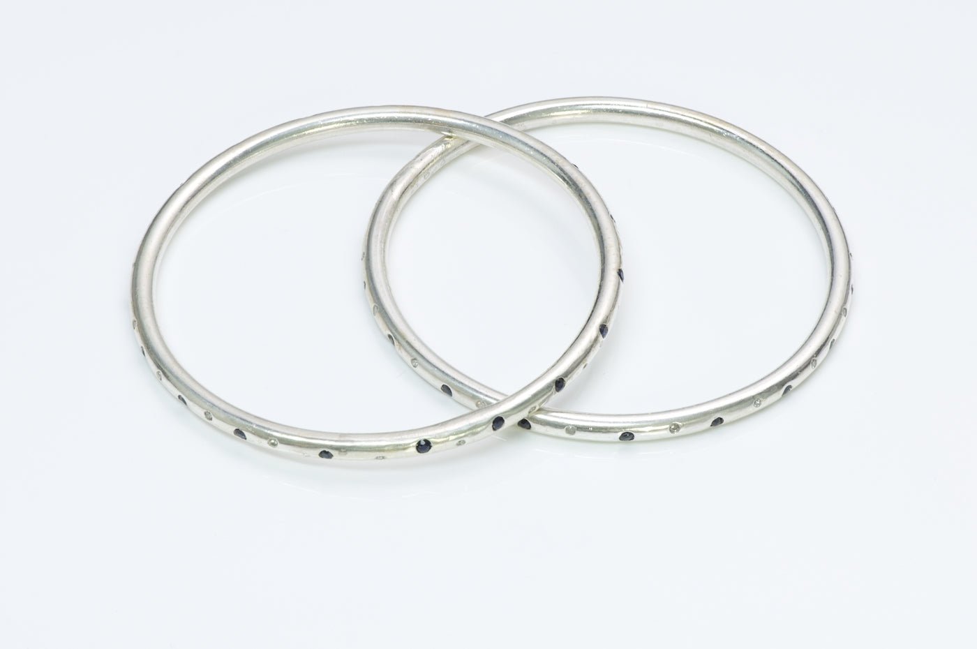 Diamond Silver Bangle Pair