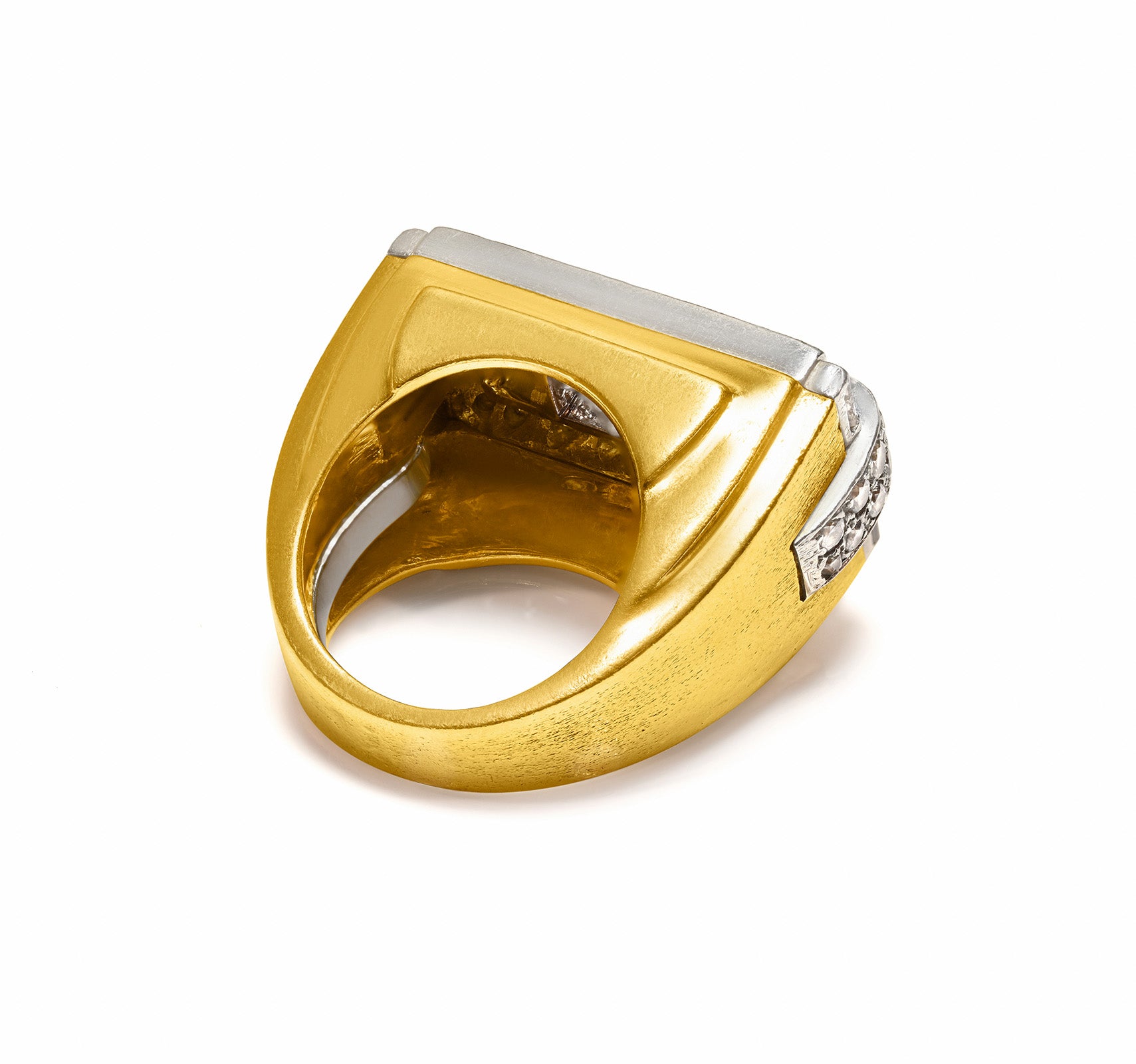 Statement 2.40 ctw Diamond Cocktail Ring in 18K Gold – Vintage Geometric