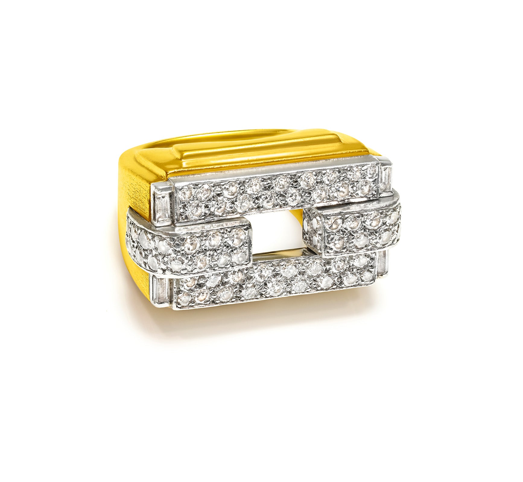 Diamond Cocktail Ring in 18K Gold – Vintage Geometric