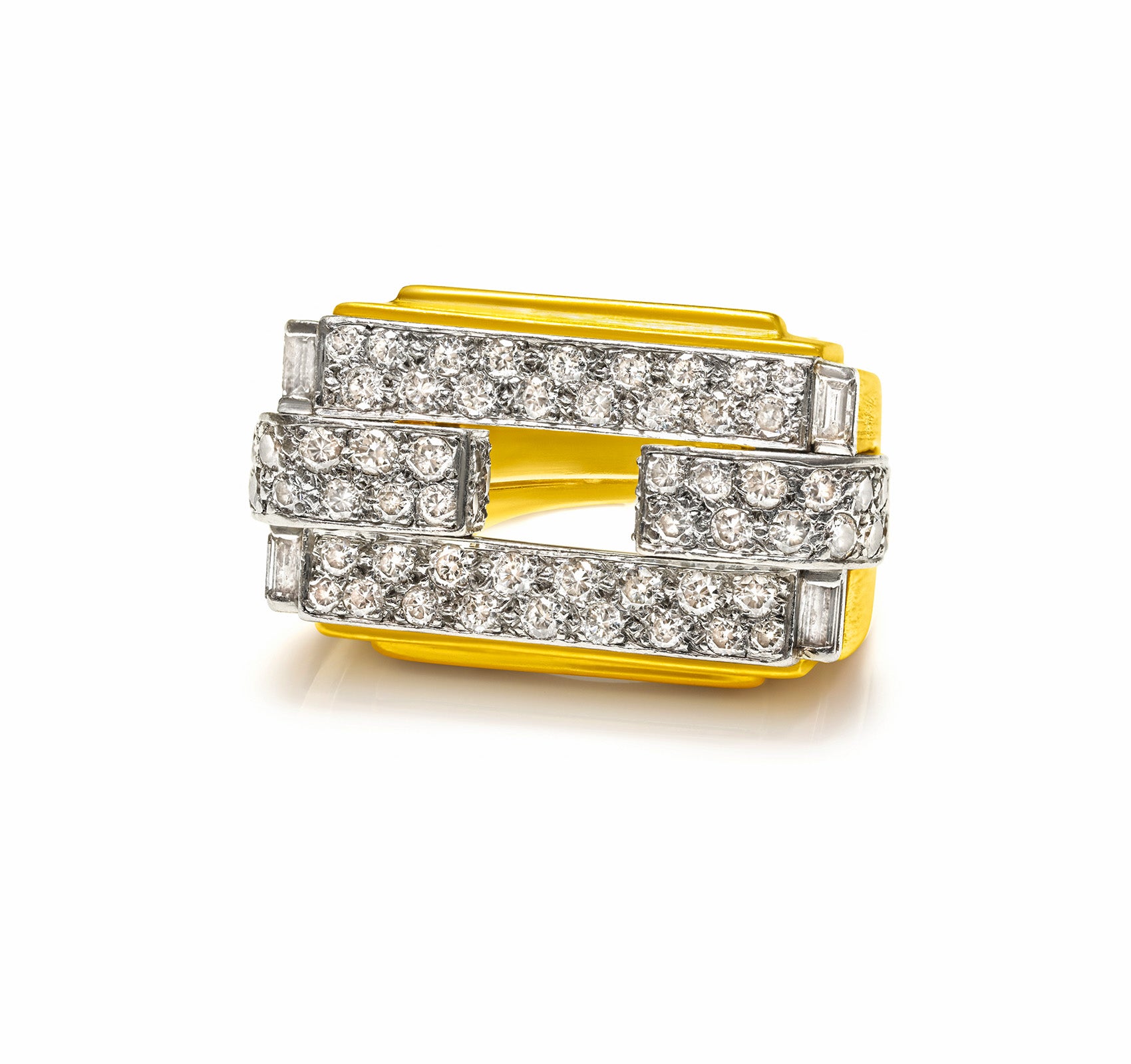 Diamond David Webb Ring in 18K Gold – Vintage Geometric