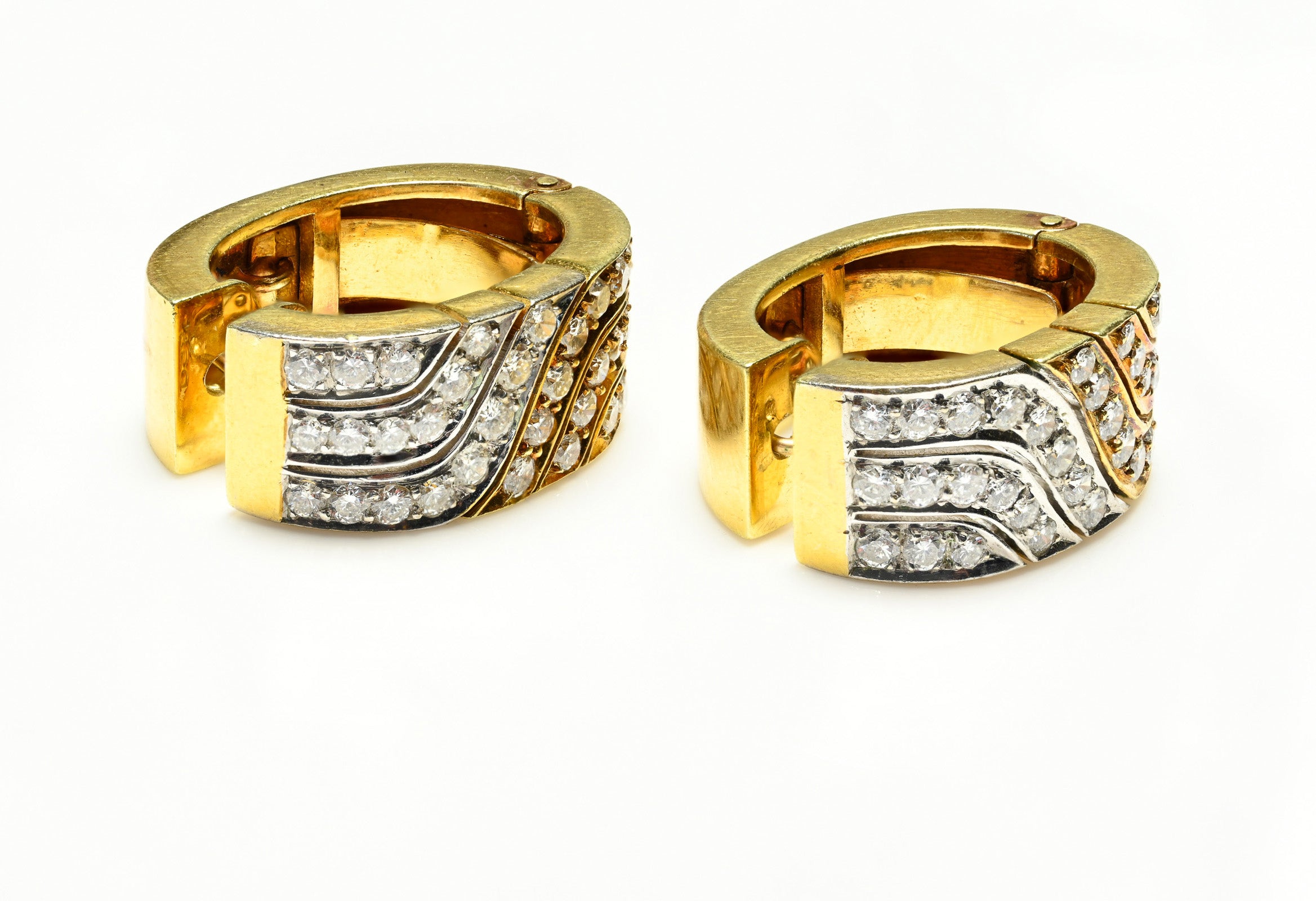 Diamond 18K Gold Huggie Earrings