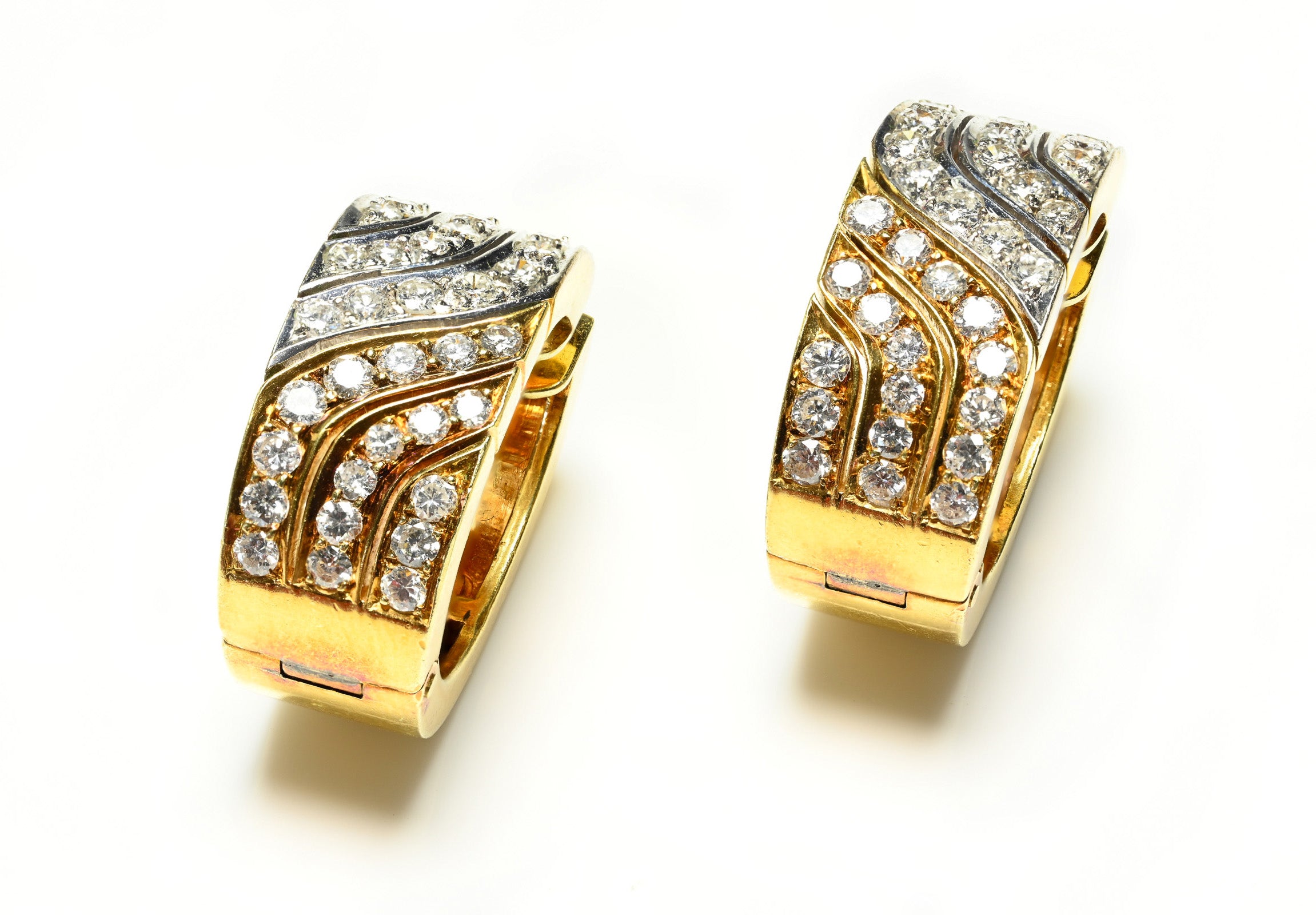 Diamond 18K Gold Huggie Earrings