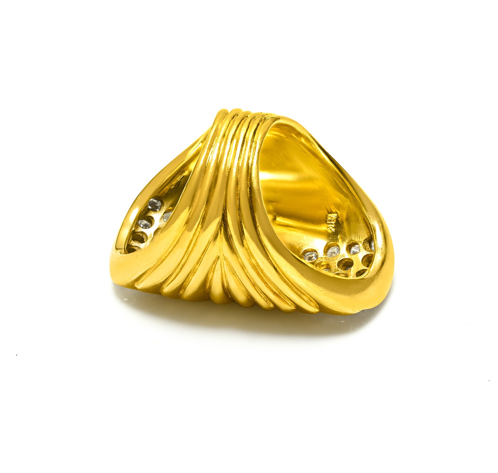 Wide 18K Gold Diamond Cocktail Ring