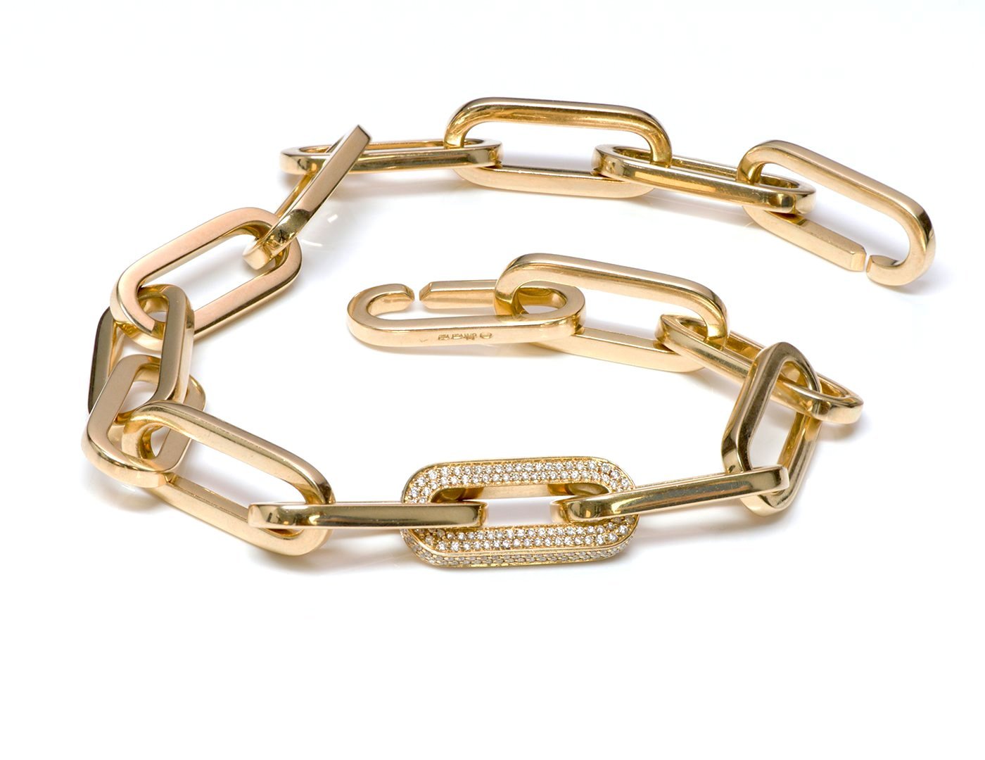 Dinh Van Collier Maillon 18K Gold & Diamond Necklace