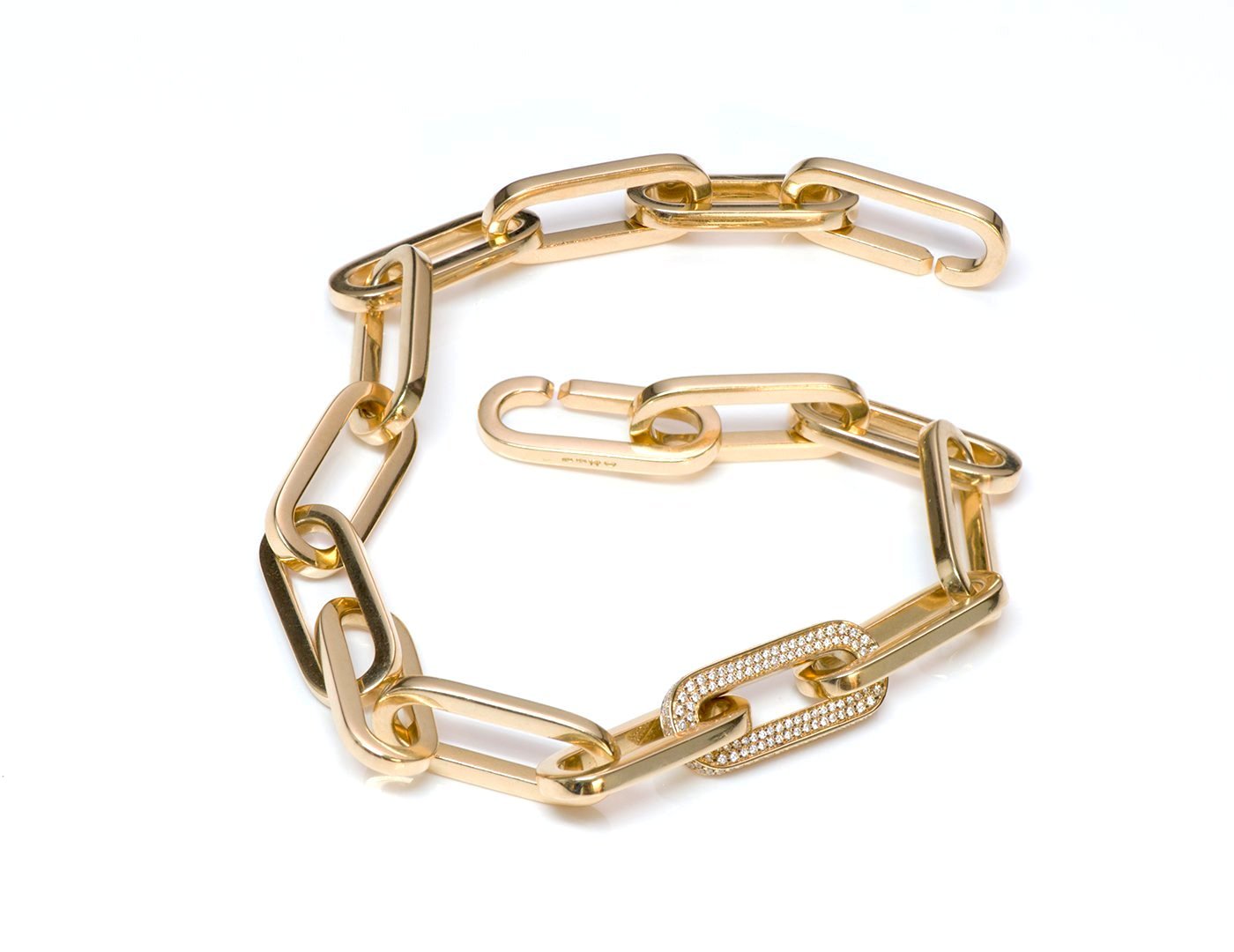 Dinh Van Collier Maillon 18K Gold & Diamond Necklace