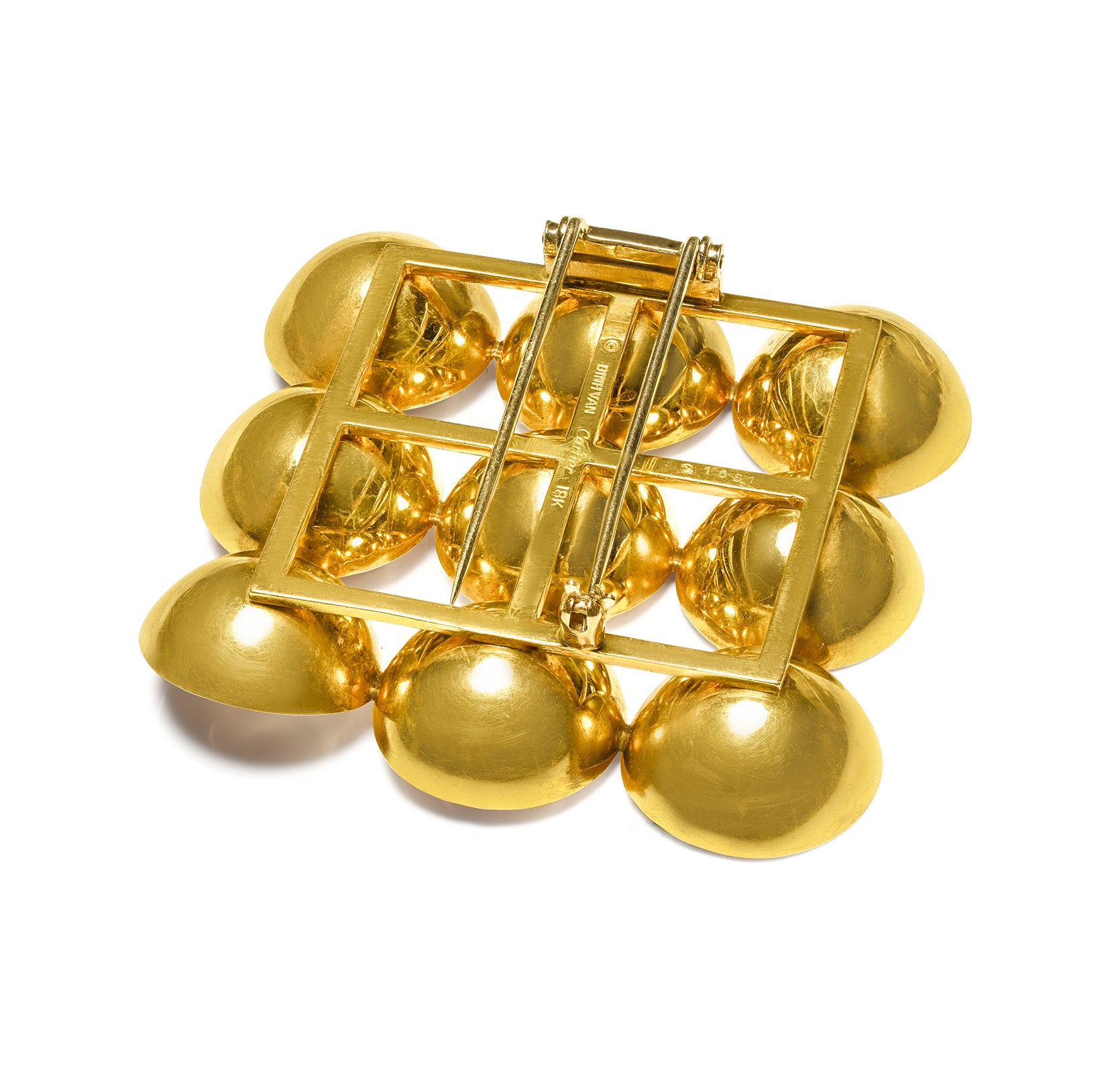 Cartier by Dinh Van 18K Gold Nine-Disc Sculptural Clip Brooch