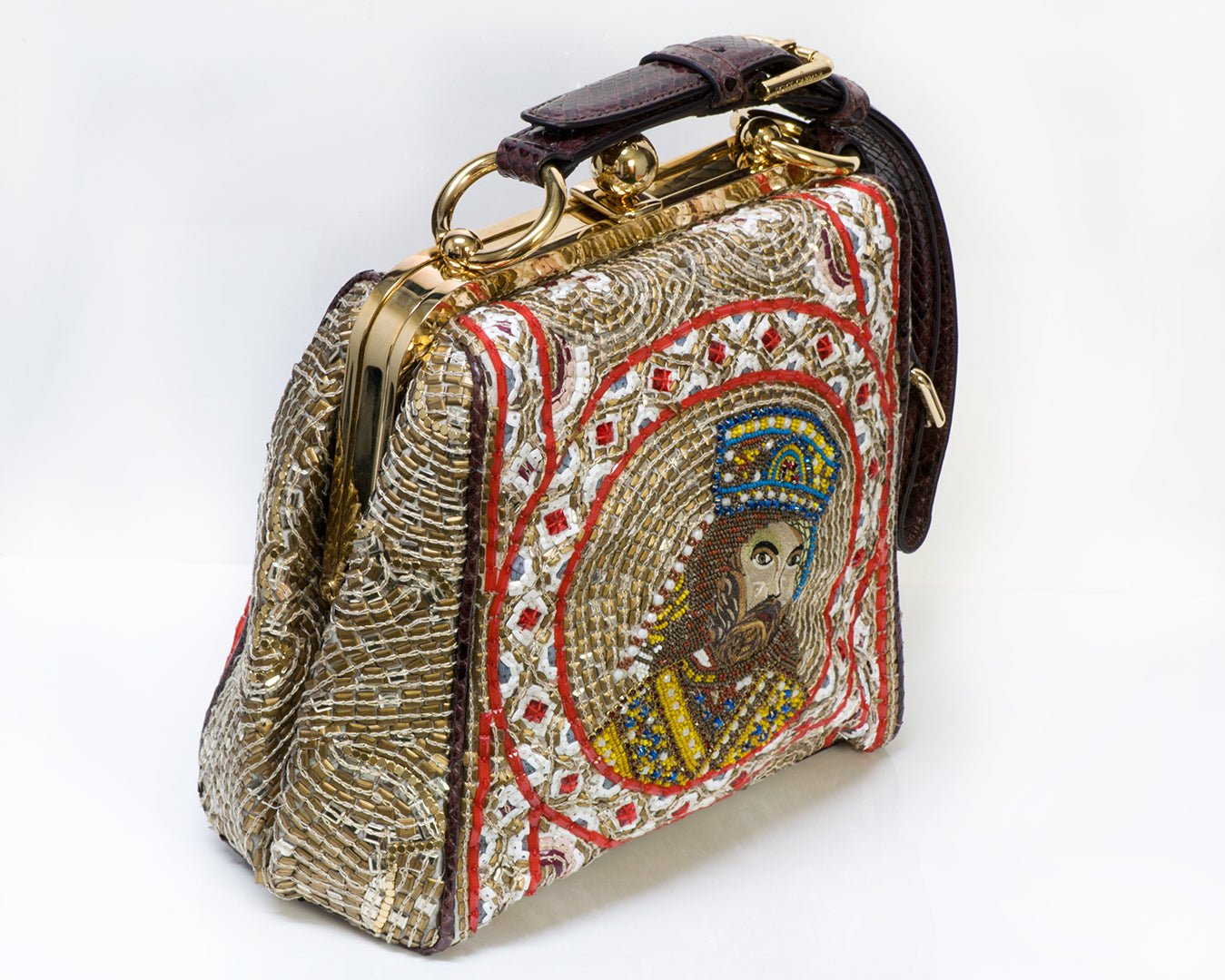 Dolce Gabbana 2013 Agata Mosaic King Beaded Bag