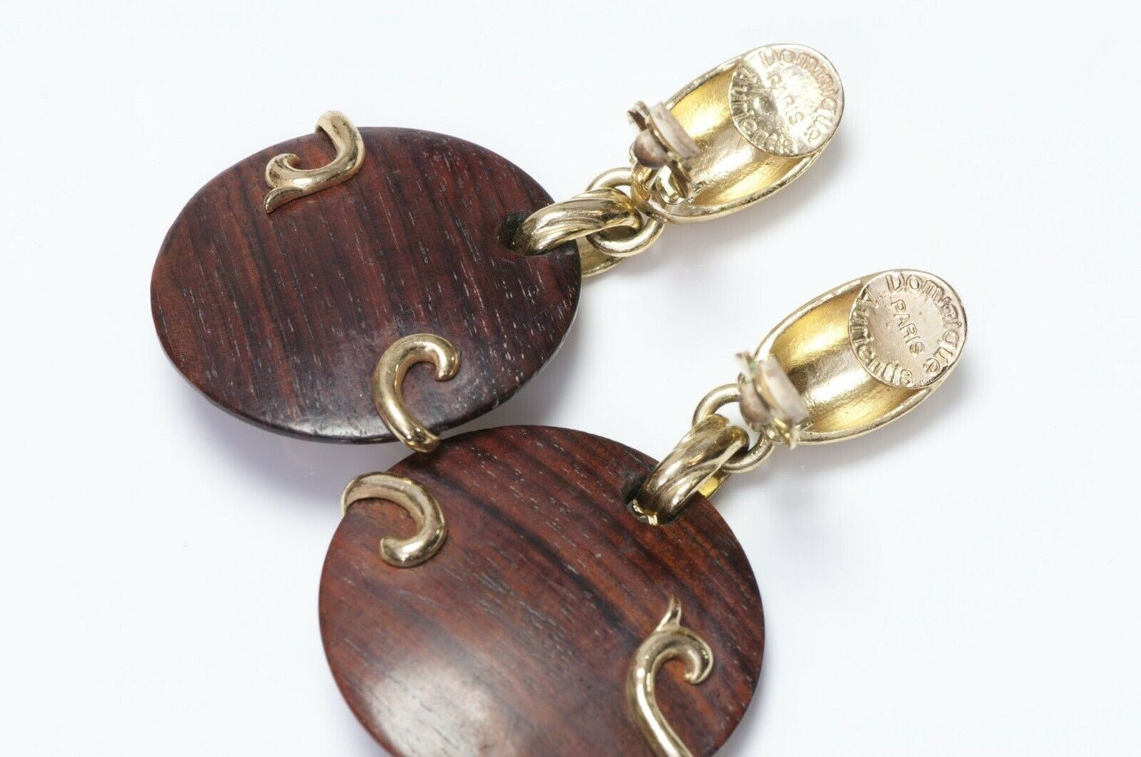 Dominique Aurientis Paris Pink Crystal Wood Earrings